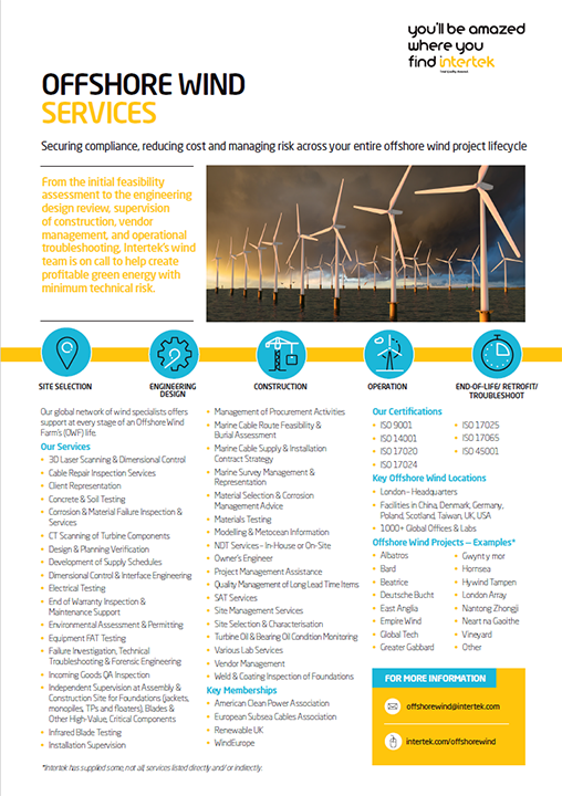 Offshore Wind Services Fact Sheet