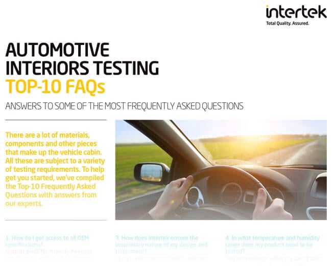 Top-10 FAQs of Automotive Interiors Testing