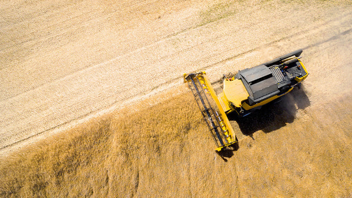 Farm equipment in a field