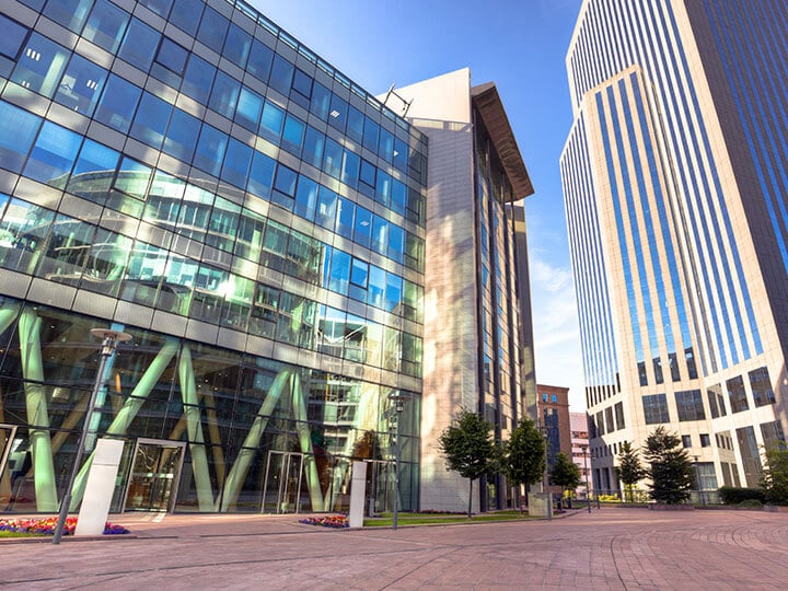 Office buildings in La Defense, France in the financial district