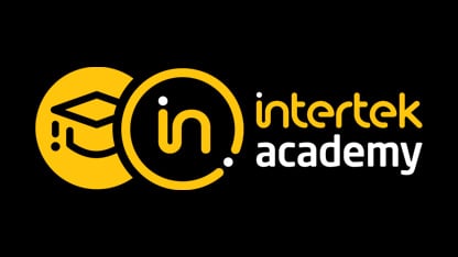 Intertek Academy logo, on black brackground