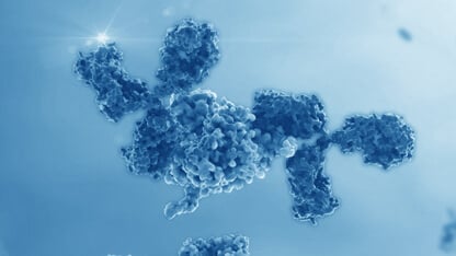 Monoclonal antibody in blue background